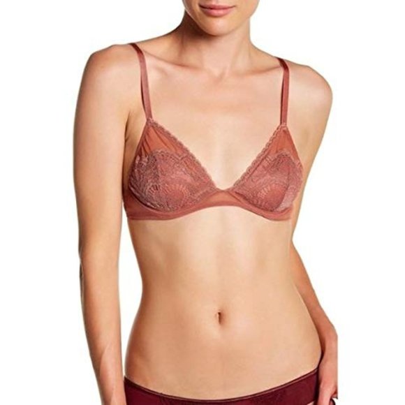 FREE PEOPLE Lace Triangle Bra in Copper - Picture 1 of 2